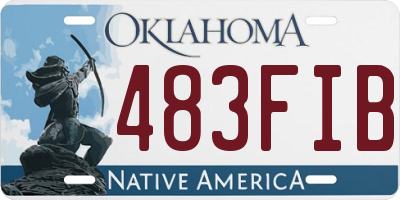 OK license plate 483FIB