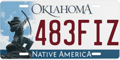OK license plate 483FIZ