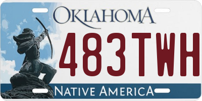OK license plate 483TWH