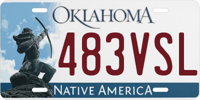 OK license plate 483VSL