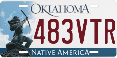 OK license plate 483VTR