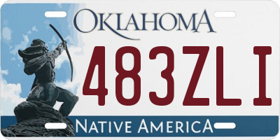 OK license plate 483ZLI