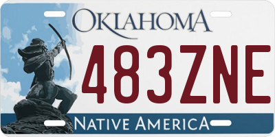 OK license plate 483ZNE