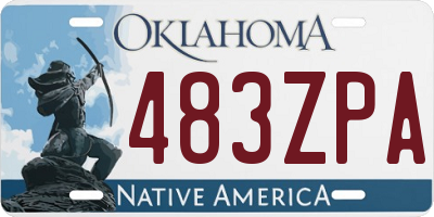 OK license plate 483ZPA