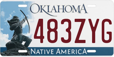 OK license plate 483ZYG