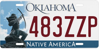 OK license plate 483ZZP