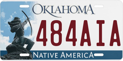 OK license plate 484AIA