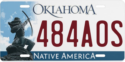 OK license plate 484AOS