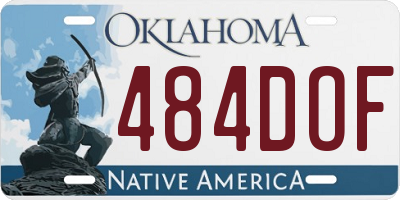 OK license plate 484DOF