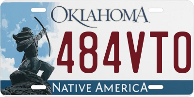 OK license plate 484VTO