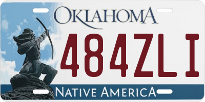 OK license plate 484ZLI