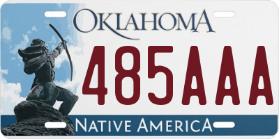 OK license plate 485AAA