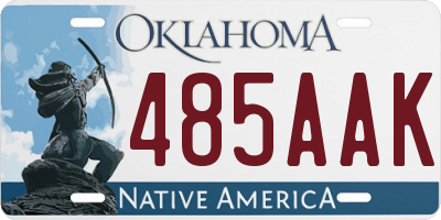 OK license plate 485AAK