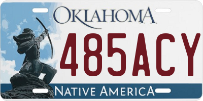 OK license plate 485ACY