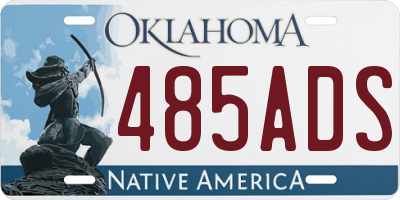 OK license plate 485ADS