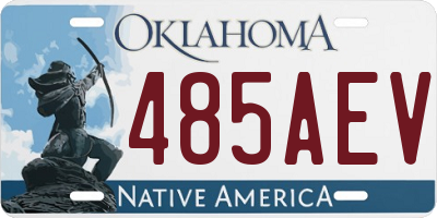 OK license plate 485AEV