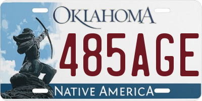 OK license plate 485AGE
