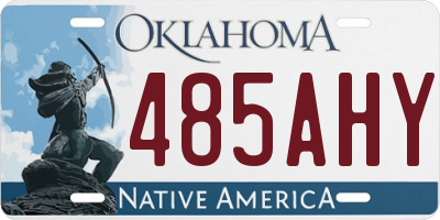 OK license plate 485AHY