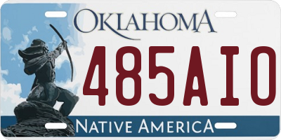 OK license plate 485AIO