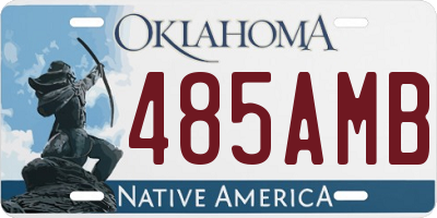 OK license plate 485AMB