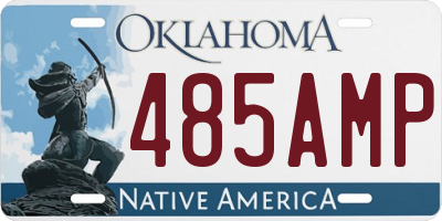 OK license plate 485AMP