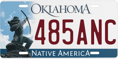 OK license plate 485ANC