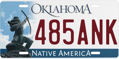 OK license plate 485ANK