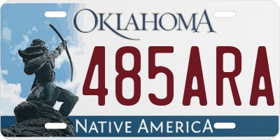 OK license plate 485ARA