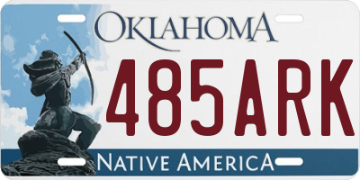 OK license plate 485ARK