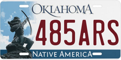 OK license plate 485ARS