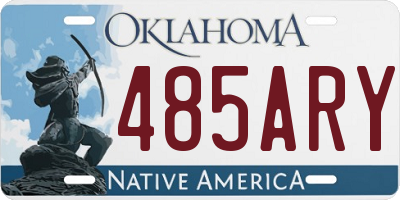 OK license plate 485ARY