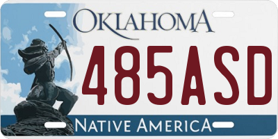 OK license plate 485ASD