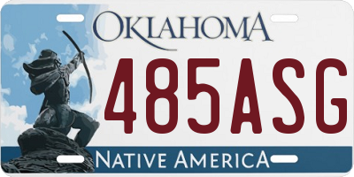 OK license plate 485ASG
