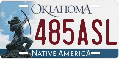 OK license plate 485ASL