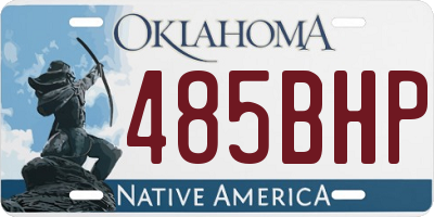 OK license plate 485BHP