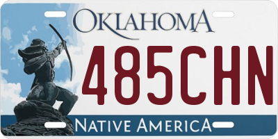 OK license plate 485CHN