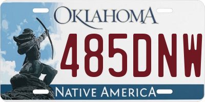 OK license plate 485DNW