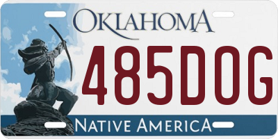 OK license plate 485DOG