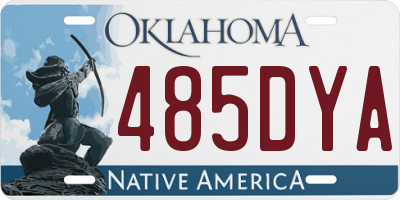 OK license plate 485DYA