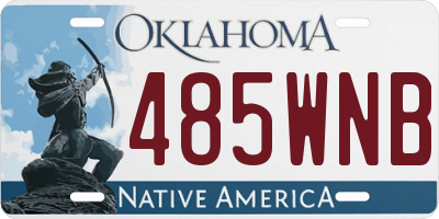 OK license plate 485WNB