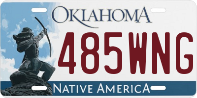 OK license plate 485WNG