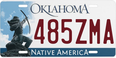 OK license plate 485ZMA