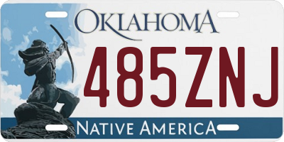 OK license plate 485ZNJ