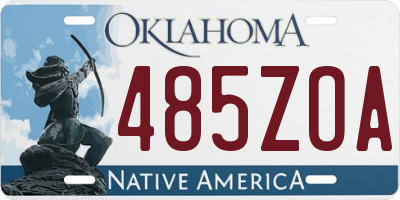 OK license plate 485ZOA