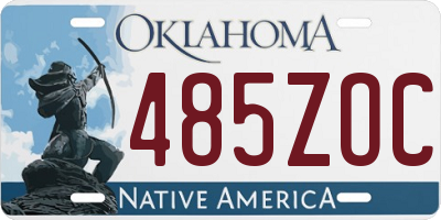 OK license plate 485ZOC