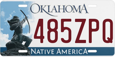 OK license plate 485ZPQ