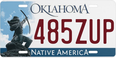 OK license plate 485ZUP