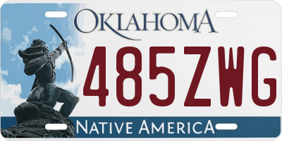 OK license plate 485ZWG