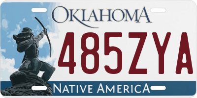 OK license plate 485ZYA