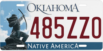 OK license plate 485ZZO